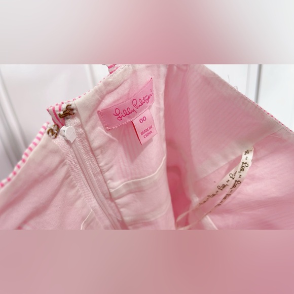 Lilly Pulitzer Womens Phoebe Ruffle Neckline Pink Stripe Sheath Dress Size 00 - Picture 4 of 4